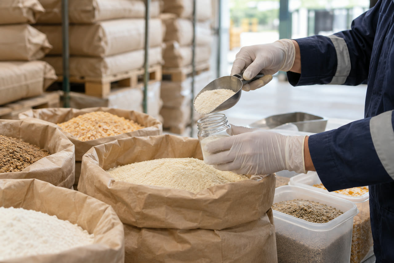 Muestreo de ingredientes feed-grade para control de calidad